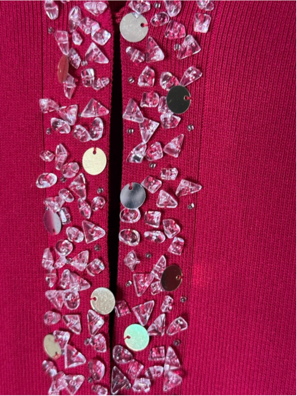 Women's VERTIGO PARIS Red Sequin Cardigan XL - Picture 3 of 7